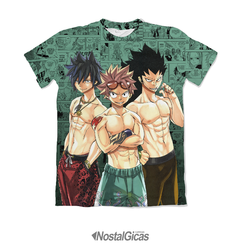 Camisa Exclusiva Natsu, Gajeel e Gray Mangá