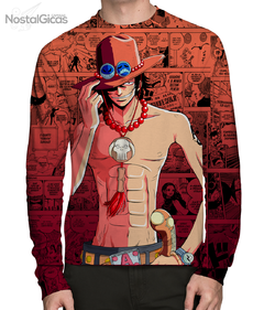 Camisa Manga Longa Portgas D. Ace Mangá - V.4