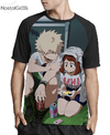 Camisa Raglan Bakugou e Uraraka