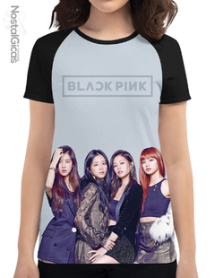 Camisa Raglan Blackpink Estampa Total Frente MOD.6