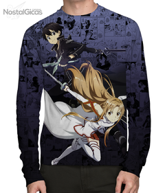 Camisa Manga Longa Kirito e Asuna Mangá