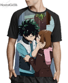 Camisa Raglan Midoriya e Uraraka