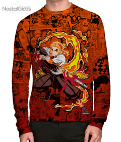 Camisa Manga Longa Kyojuro Rengoku - Flame Hashira