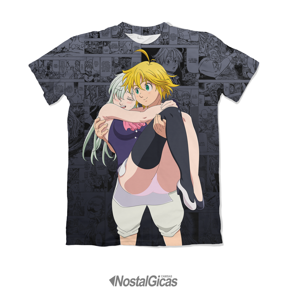 Camisa Meliodas e Elizabeth Nanatsu no Taizai