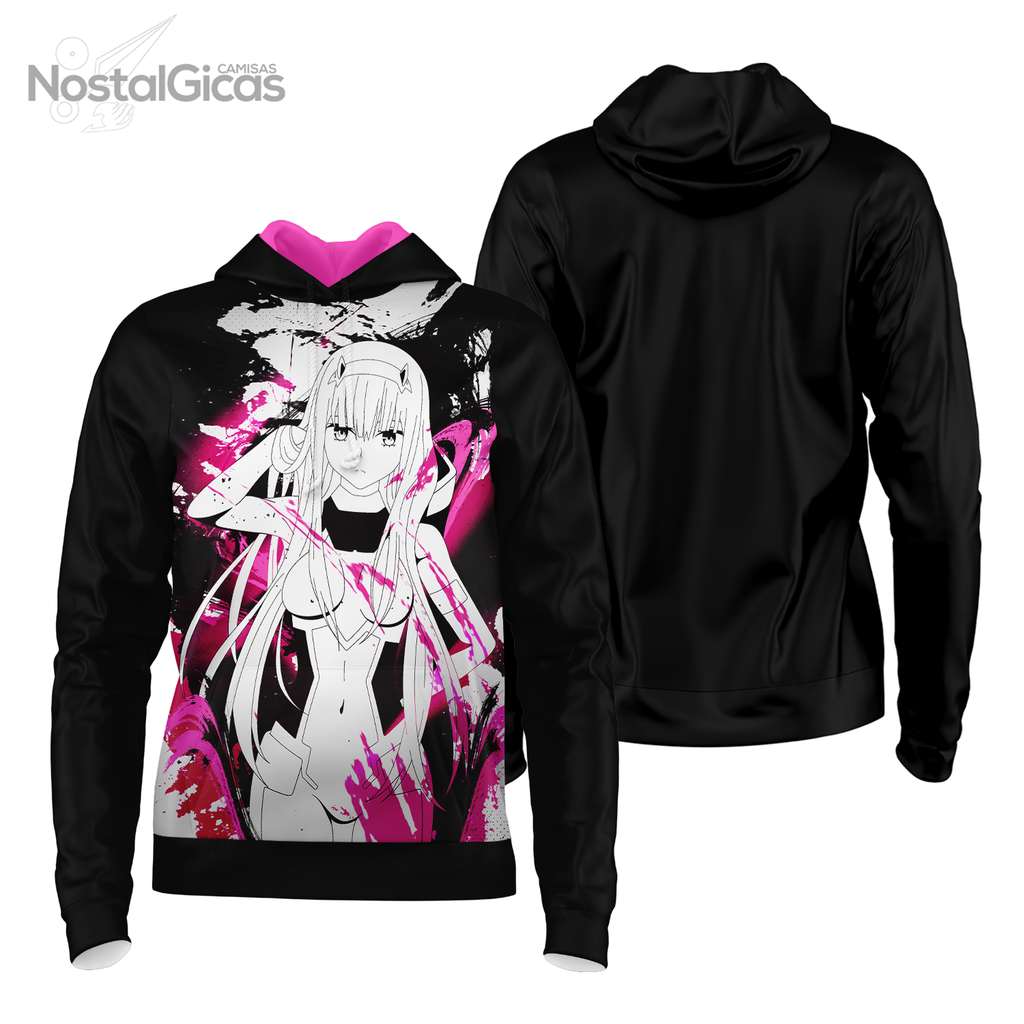 Camiseta ALGODÃO preta Anime Zero Two Darling in the Franxx