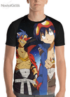 Camisa Raglan Simon e Kamina Tengen Toppa Gurren-Lagann