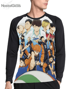 Camisa Manga Longa Raglan Haikyuu Estampa Total