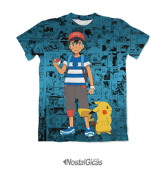 Camisa Exclusiva Ash & Pikachu - Pokémon Mangá