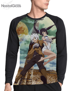 Camisa Manga Longa Raglan DanMachi Estampa Total MOD.02