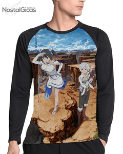 Camisa Manga Longa Raglan DanMachi Estampa Total MOD.03