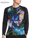 Camisa Manga Longa Raglan Blue Exorcist Estampa Total