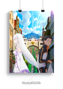 Poster Emilia e Subaru - Re:Zero