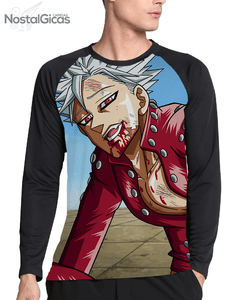 Camisa Manga Longa Raglan Ban Pecado da Raposa Estampa Total MOD.02