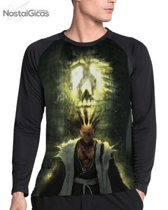 Camisa Manga Longa Raglan Zaraki Kenpachi Bleach Estampa Total