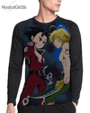 Camisa Manga Longa Raglan Meliodas vs Zeldris Estampa Total