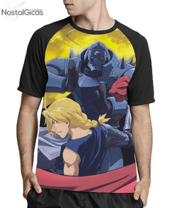 Camisa Raglan Edward e Alphonse Fullmetal Alchemist MOD.2