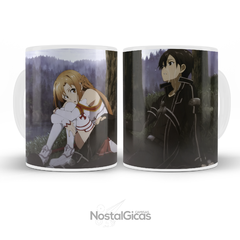 Caneca Sword Art Online - Asuna e Kirito Rainy day