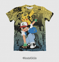 Camisa Exclusiva Ash e Pikachu Mangá MOD.2