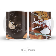 Caneca Sword Art Online - Kirito e Asuna Battle