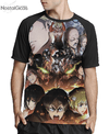 Camisa Raglan Attack on Titan Estampa Total Frente