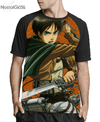 Camisa Raglan Eren Jaeger Attack on Titan Estampa Total Frente