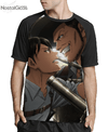 Camisa Raglan Levi vs Kenny Attack on Titan Estampa Total Frente