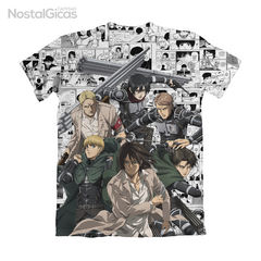 Camisa Exclusiva Attack on Titan Mangá White