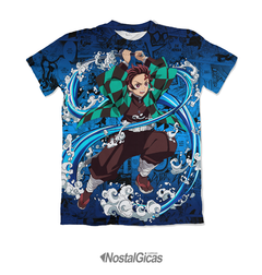 Camisa Exclusiva Tanjiro Kamado Mangá - Water Breathing V.3