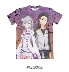 Camisa Exclusiva Emilia e Subaru Natsuki Mangá