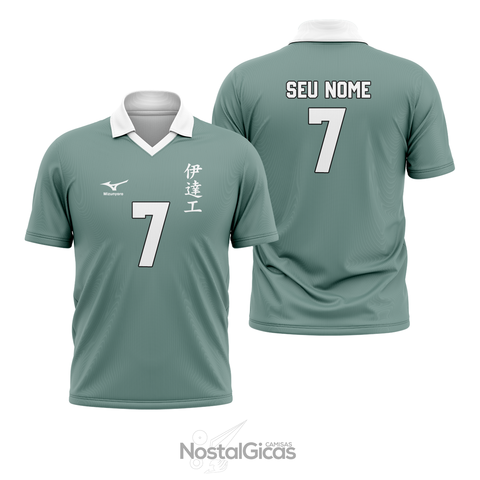 Camiseta Premium Uniforme Karasuno Nome e Número Personalizável Anime  Haikyuu