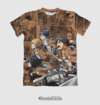 Camisa Exclusiva Attack On Titan Eren, Mikasa, Armin e Levi Mangá