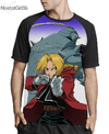 Camisa Raglan Fullmetal Alchemist Estampa Total Frente MOD.03