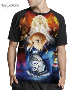 Camisa Raglan Saber Fate Zero Estampa Total Frente