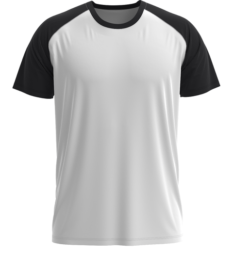 Remera Raglan Manga Corta BLANCO NEGRO