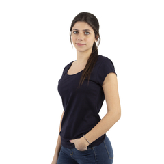 Remera Mujer Manga Corta Azul Oscuro - comprar online