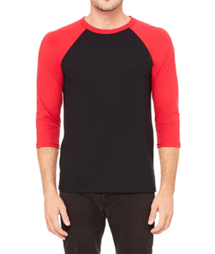 Remera Raglan 3/4 NEGRO - ROJO