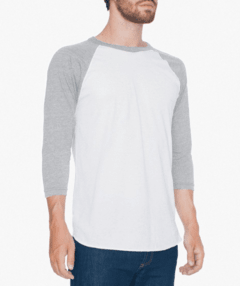 Remera Raglan 3/4 BLANCO - GRIS MELANGE