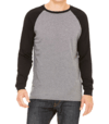 Remera Raglan Manga Larga - GRIS MELANGE/NEGRO