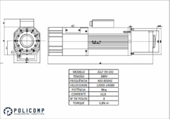 MOTOR SPINDLE ATC 9KW (12,2CV), REFRIGERADO À AR, PORTA PINÇA ISO30 - Policomp Componentes