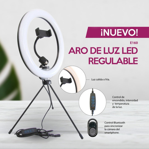 Aro De Luz Led Fotografía Videos Con Trípode 132 Cm L1000