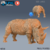 Rinoceronte - Sem Pintura, Miniatura 3D Grande Para Rpg de Mesa