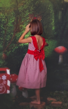 Vestido Flora - xadrez vermelho