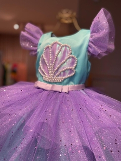 VESTIDO SEREIA - Tiffany com lilás