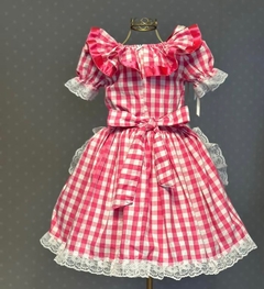Vestido Junino Arraia na Roça xadrez Pink - loja online