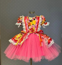 (pronta entrega) Vestido Junino Tule Pink - loja online