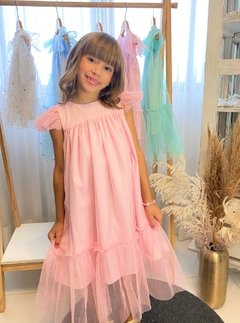 Vestido Clarissa rosa bebe - loja online