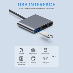 Adaptador USB-C Multipuerto 3 En 1 Cimexi Usb C Hdmi 4k Usb 3.0 - FsComputers