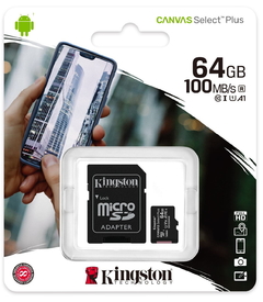 Tarjeta Memoria kingston Micro Sdcs2 64gb Canvas Select Plus - comprar online