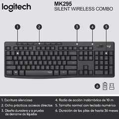 Combo Inalambrico Logitech Mk295 Teclado Mouse Wireless on internet