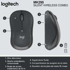Combo Inalambrico Logitech Mk295 Teclado Mouse Wireless - FsComputers